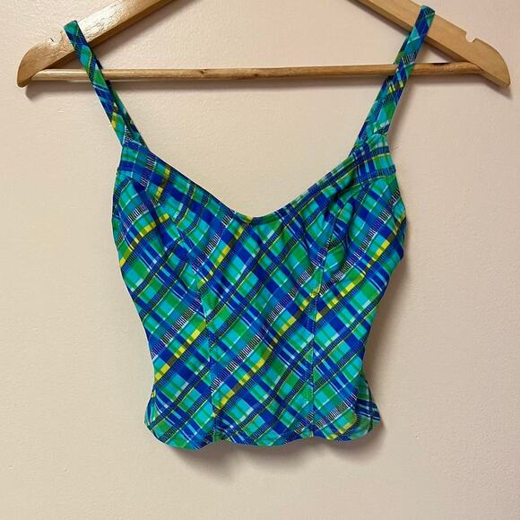 Other Other - Blue and green plaid bikini